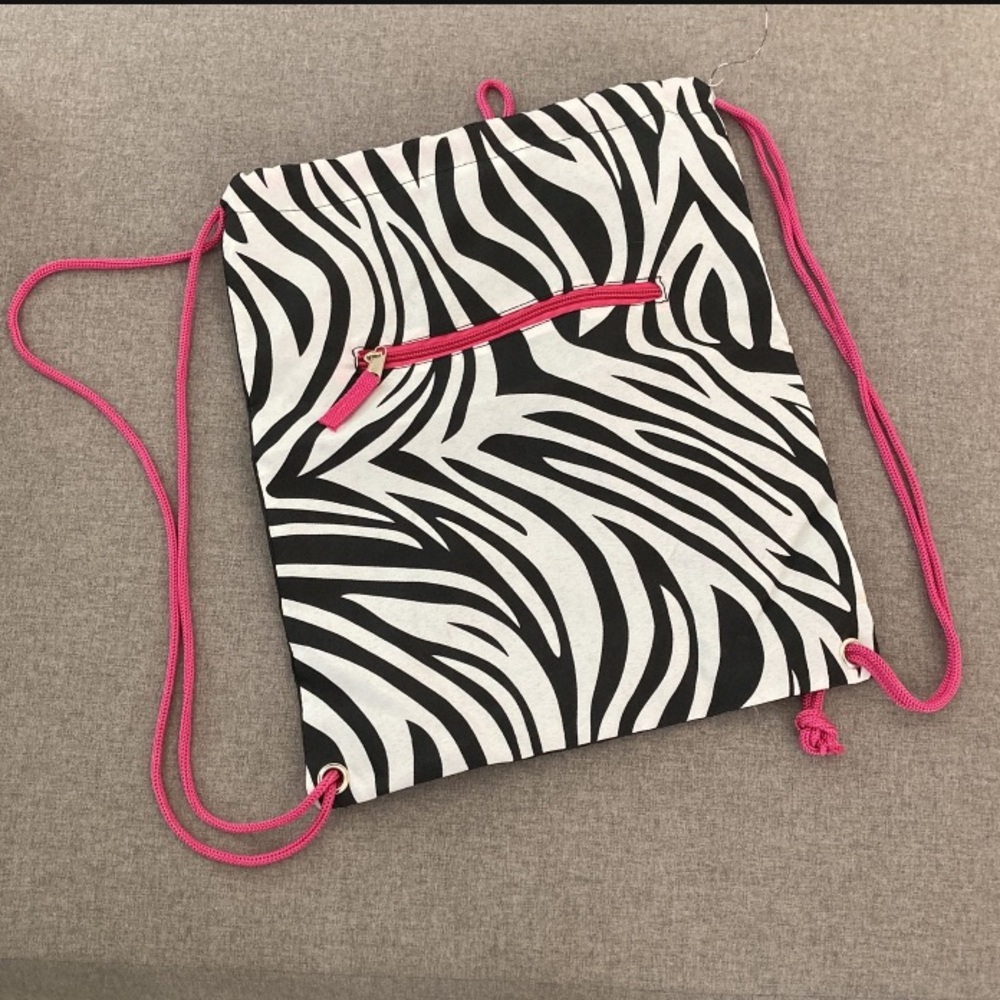 Zebra drawstring bag